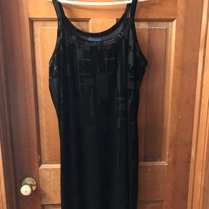 Long black velvet dress